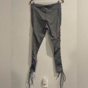Women's Gray Leggings with Side Ties NWT